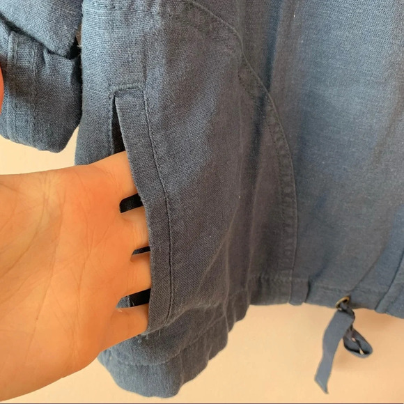 Style & Co. NWT Blue Linen Blend Utility Full Zip Jacket Small Women’s - Picture 7 of 12